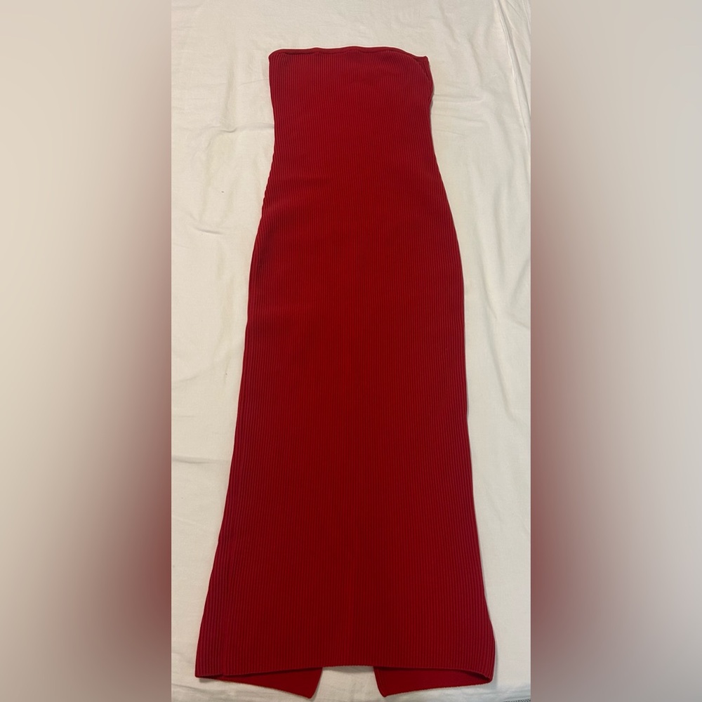 Red Strapless Dress